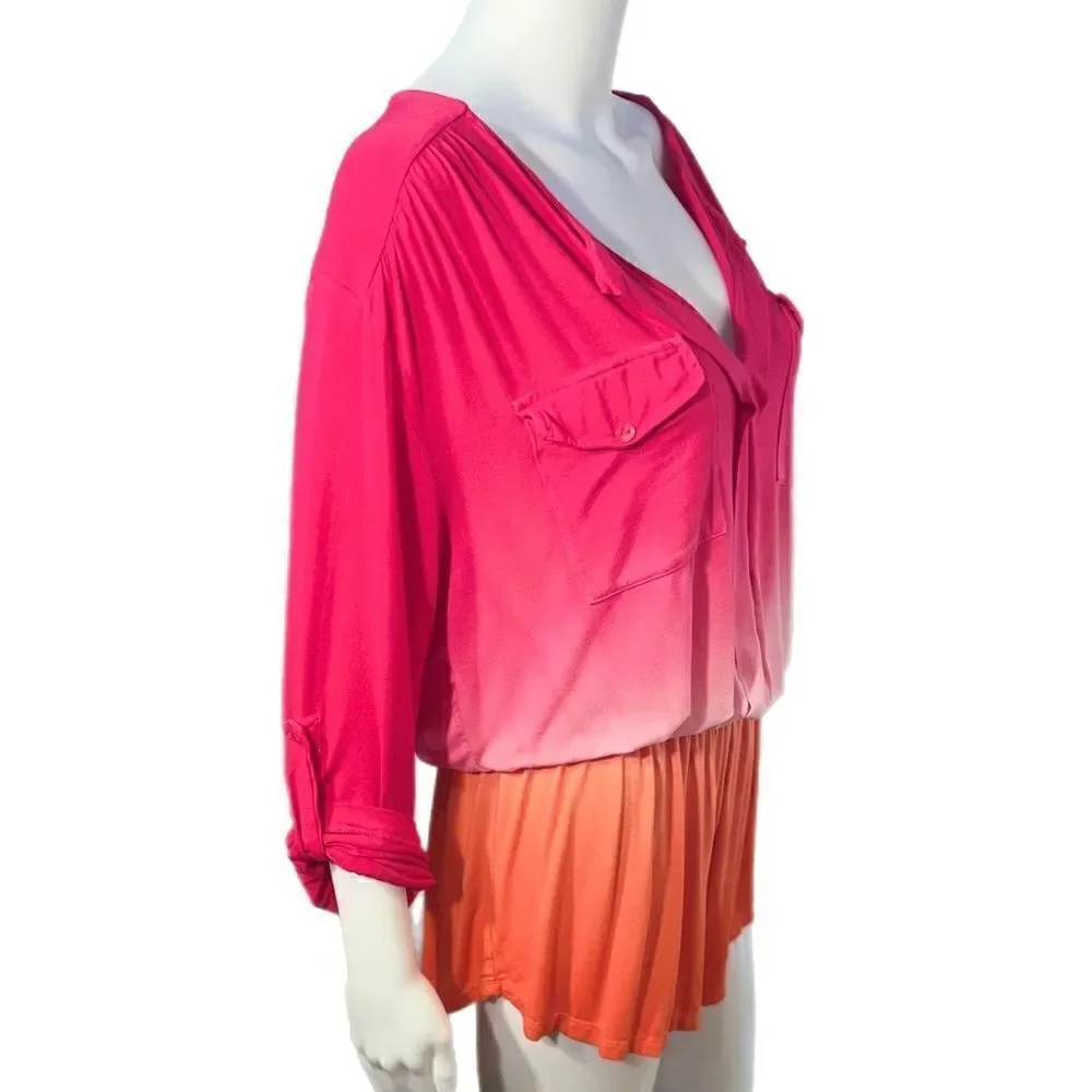 Young Fabulous & Broke Malik Roll Sleeve Ombré Romper